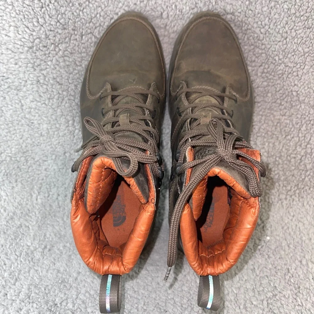 The North Face Thermoball‎ Versa Mens 11.5 Waterproof Leather Brown Hiking Boots